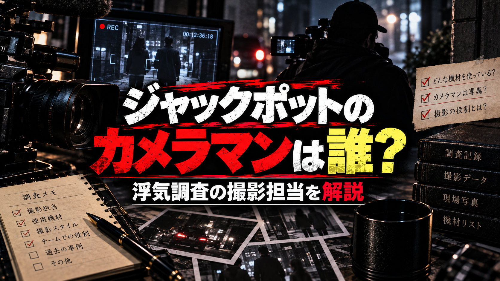 ジャックポットの浮気調査動画を撮影するカメラマンや撮影担当の役割を解説